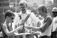 Harry Langhorne getting signatures