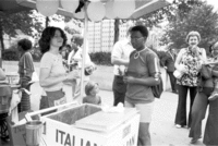 Julie Blackwoman at Italian Ice stand